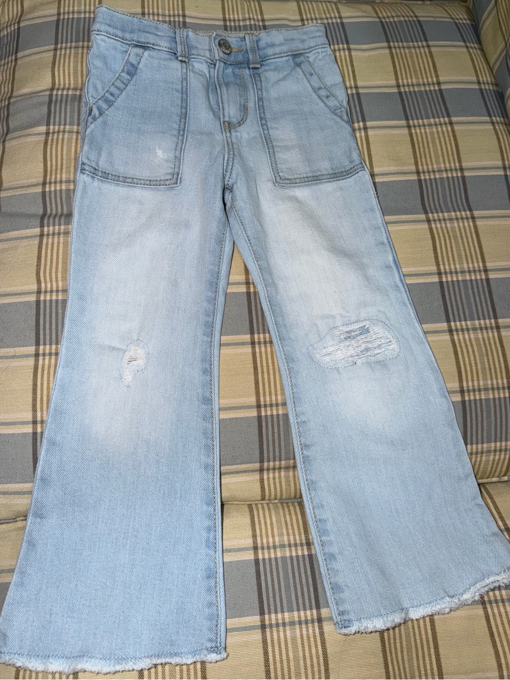 Like New OshKosh B'gosh Light Blue Distressed Wide-Leg Jeans Size 4